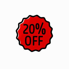20 % off badge best deal animation