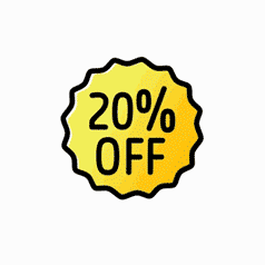 20 % off badge save now Lottie animation
