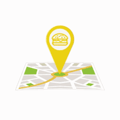 Fast food map pin Lottie animation