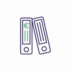 File holder euro icon Lottie animation