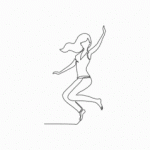 Girl jumping Lottie animation