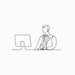 Man with computer Lottie animation