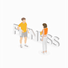 Conversation text – fitness Lottie animation