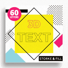 3D Text Letter Set  (60) Lottie animation